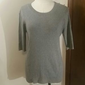 New York & Company 3/4 Sleeve Grey Shirt